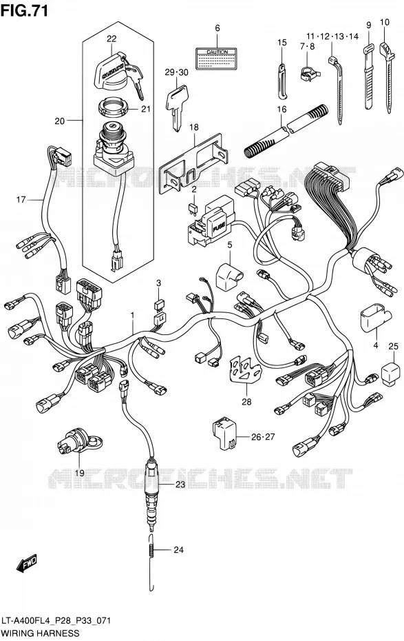 BEDRADING (LT-A400FZL4 P33) Suzuki QUAD 400 KINGQUAD 2014  LT-A400F L4/LT-A400FZ L4 (P03,P28,P33)