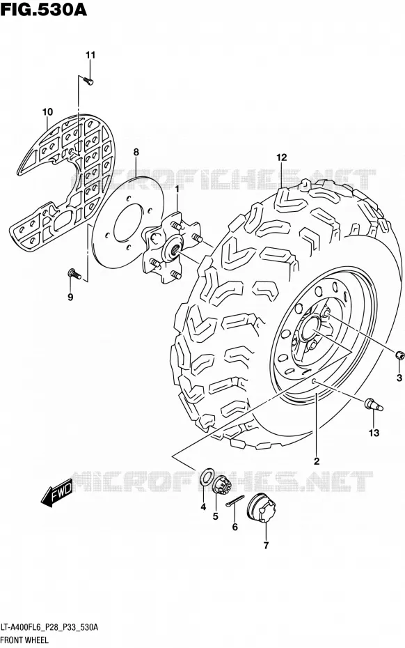VOORWIEL Suzuki QUAD 400 KINGQUAD 2016  LT-A400F L6/LT-A400FZ L6 (P03,P28,P33)