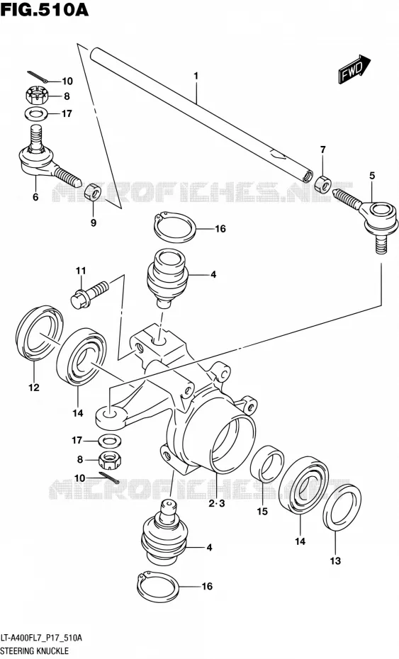 STUURINRICHTINGS - HUB Suzuki QUAD 400 KINGQUAD 2017  LT-A400F L7 (P17)