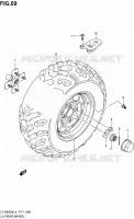 LINKERHAND ACHTERWIEL (LT A500XZL4 P17) voor Suzuki KINGQUAD 500 2014