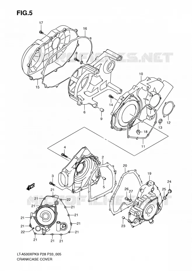 CASING Suzuki QUAD 500 KINGQUAD 2010  LT-A500XP L0/LT-A500XPZ L0 (P28,P33)