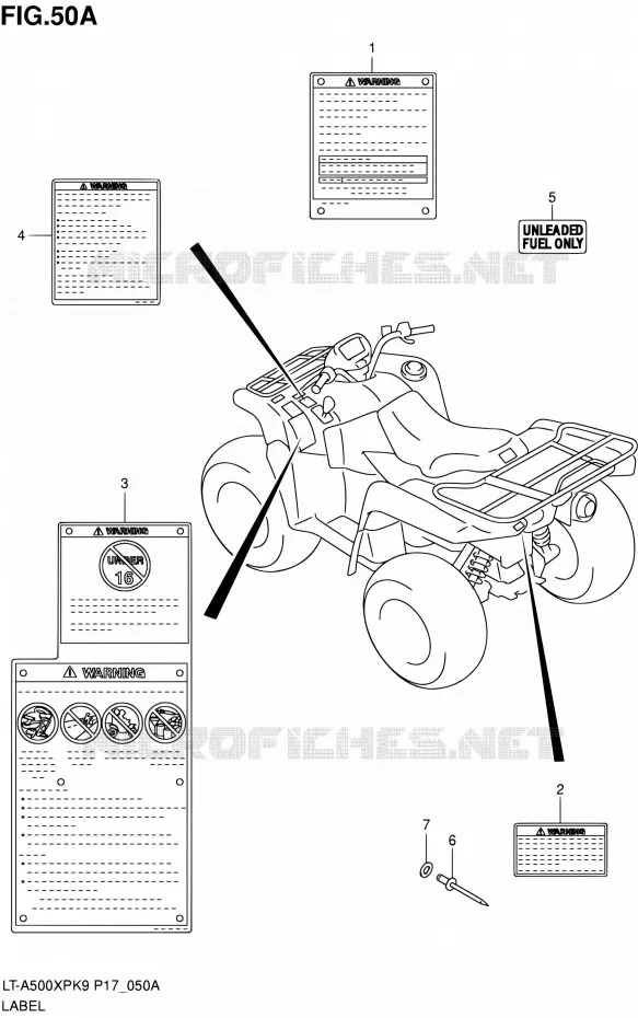 ETIKET (P24) Suzuki QUAD 500 KINGQUAD 2010  LT-A500XP L0 (P17,P24)
