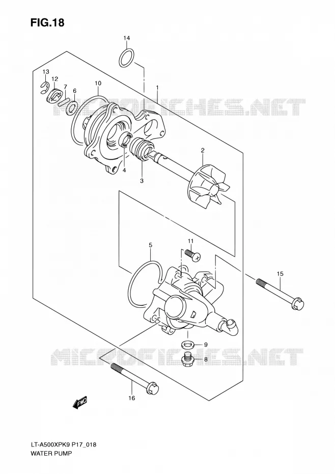 WATERPOMP Suzuki QUAD 500 KINGQUAD 2010  LT-A500XP L0 (P17,P24)