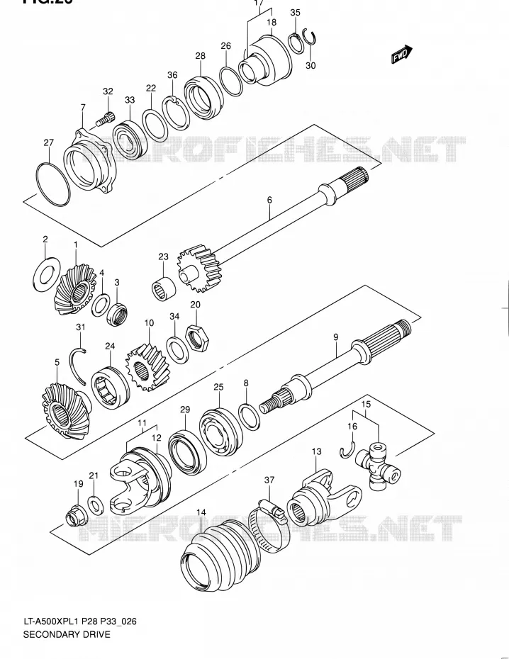 AANDRIJFAS Suzuki QUAD 500 KINGQUAD 2011  LT-A500XP L1/LT-A500XPZ L1 (P03,P28,P33)