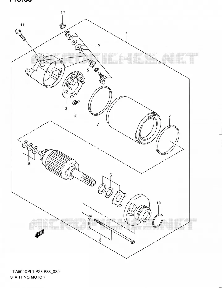 STARTMOTOR Suzuki QUAD 500 KINGQUAD 2011  LT-A500XP L1/LT-A500XPZ L1 (P03,P28,P33)