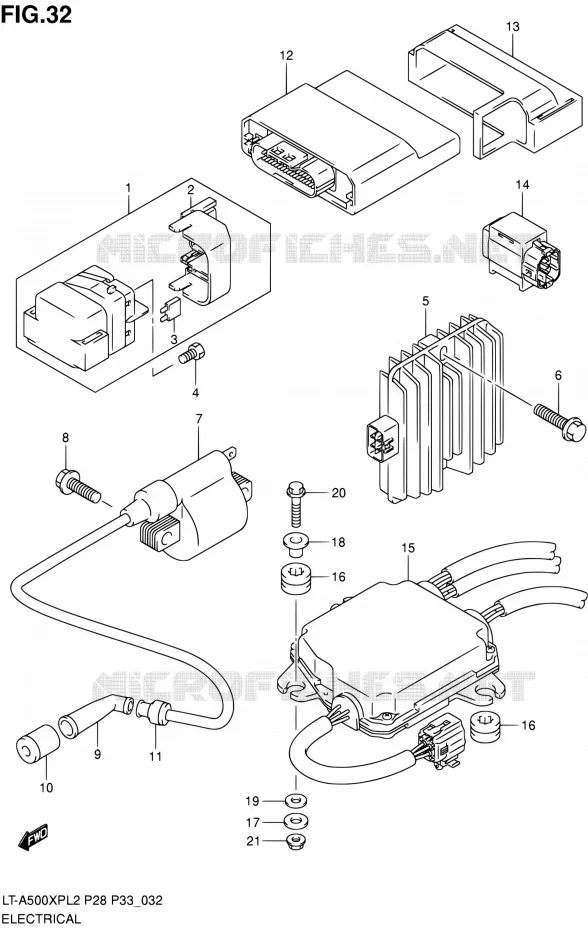 ELEKTRISCH Suzuki QUAD 500 KINGQUAD 2012  LT-A500XP L2/LT-A500XPZ L2 (P03,P28,P33)