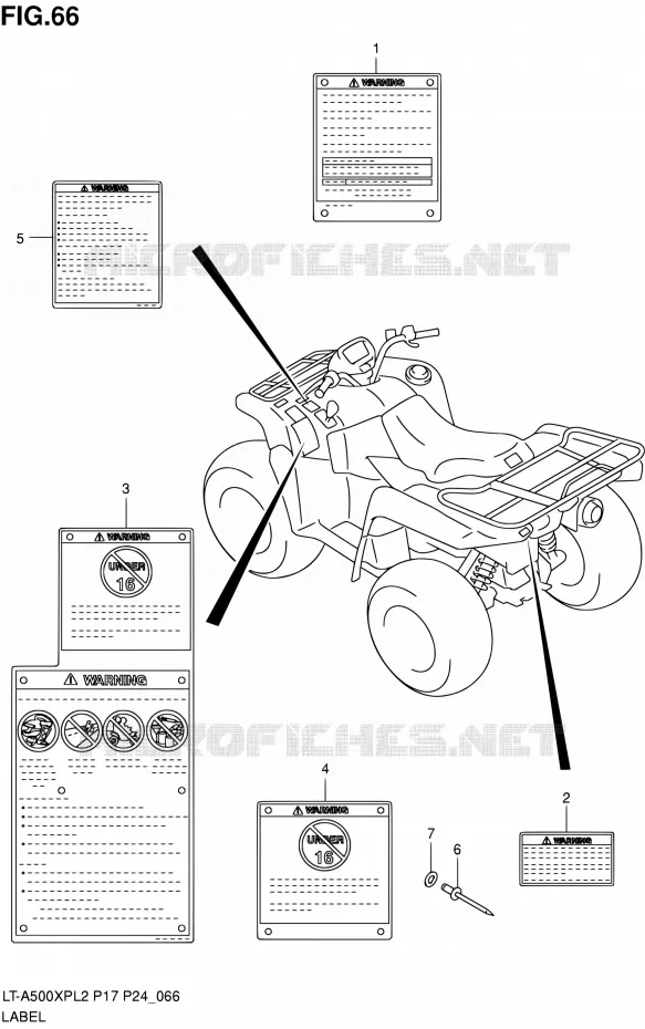 ETIKET (LT-A500XPL2 P17) Suzuki QUAD 500 KINGQUAD 2012  LT-A500XP L2/LT-A500XPZ L2 (P17,P24)