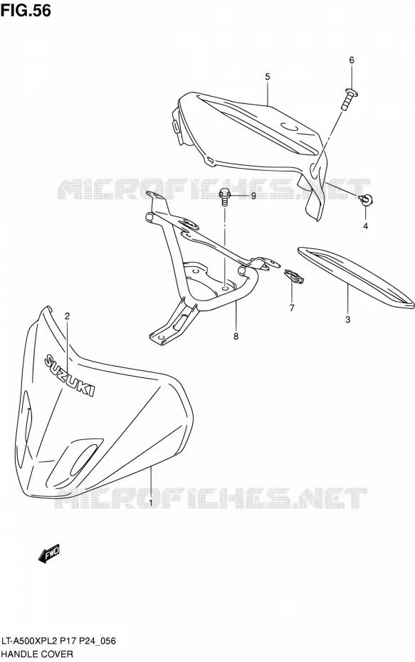 FRONT KUIP (LT-A500XPL2 P24) Suzuki QUAD 500 KINGQUAD 2012  LT-A500XP L2/LT-A500XPZ L2 (P17,P24)