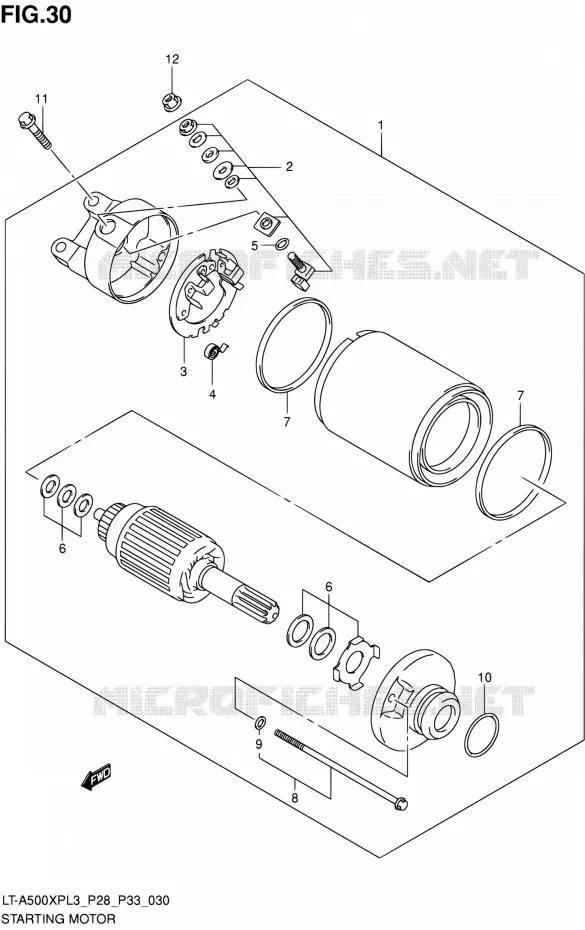 STARTMOTOR Suzuki QUAD 500 KINGQUAD 2013  LT-A500XP L3/LT-A500XPZ L3 (P03,P28,P33)