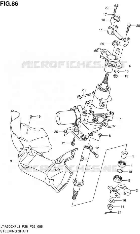 STUURKOLOM Suzuki QUAD 500 KINGQUAD 2013  LT-A500XP L3/LT-A500XPZ L3 (P03,P28,P33)