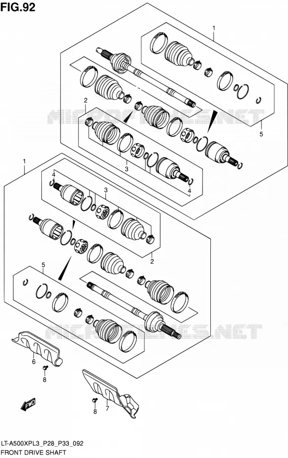 VOORAS Suzuki QUAD 500 KINGQUAD 2013  LT-A500XP L3/LT-A500XPZ L3 (P03,P28,P33)