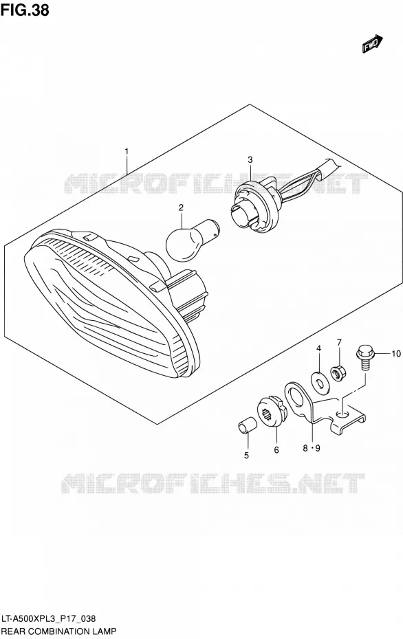 TAIL LIGHT ASSY (LT-A500XPL3 P24) Suzuki QUAD 500 KINGQUAD 2013  LT-A500XP L3/LT-A500XPZ L3 (P17,P24)