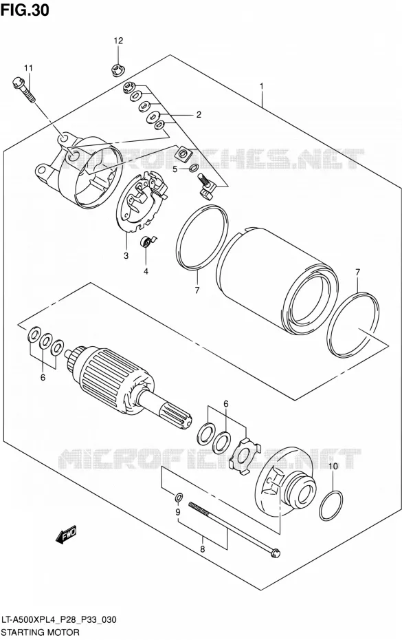 STARTMOTOR Suzuki QUAD 500 KINGQUAD 1992  LT-A500XP L4/LT-A500XPZ L4 (P03,P28,P33)