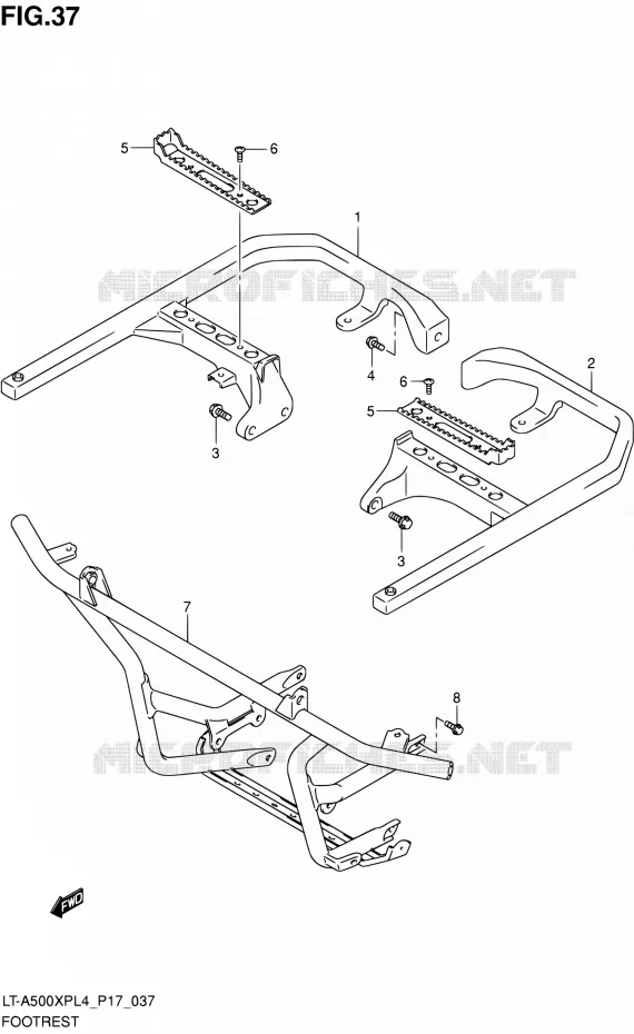 FOOTREST Suzuki QUAD 500 KINGQUAD 2014  LT-A500XP L4/LT-A500XPZ L4 (P17)