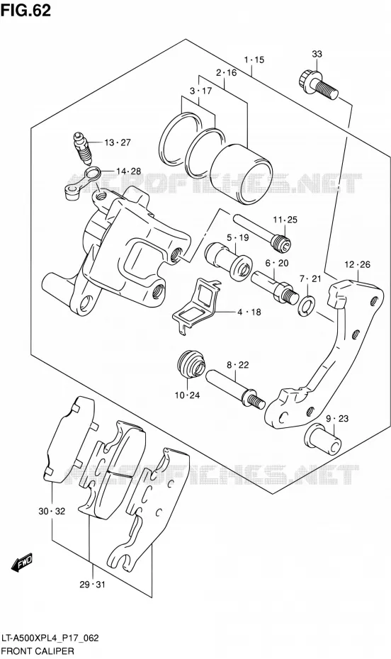 FRONT CALIPER Suzuki QUAD 500 KINGQUAD 2014  LT-A500XP L4/LT-A500XPZ L4 (P17)