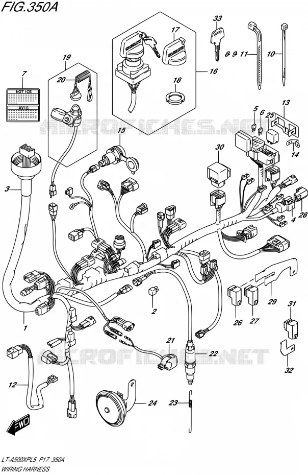 BEDRADING Suzuki QUAD 500 KINGQUAD 2015  LT-A500XP L5/LT-A500XPZ L5 (P17)