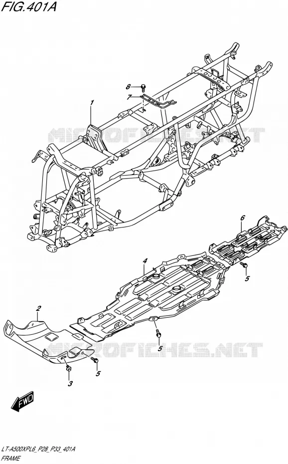 FRAME Suzuki QUAD 500 KINGQUAD 2016  LT-A500XP L6/LT-A500XPZ L6 (P28,P33)