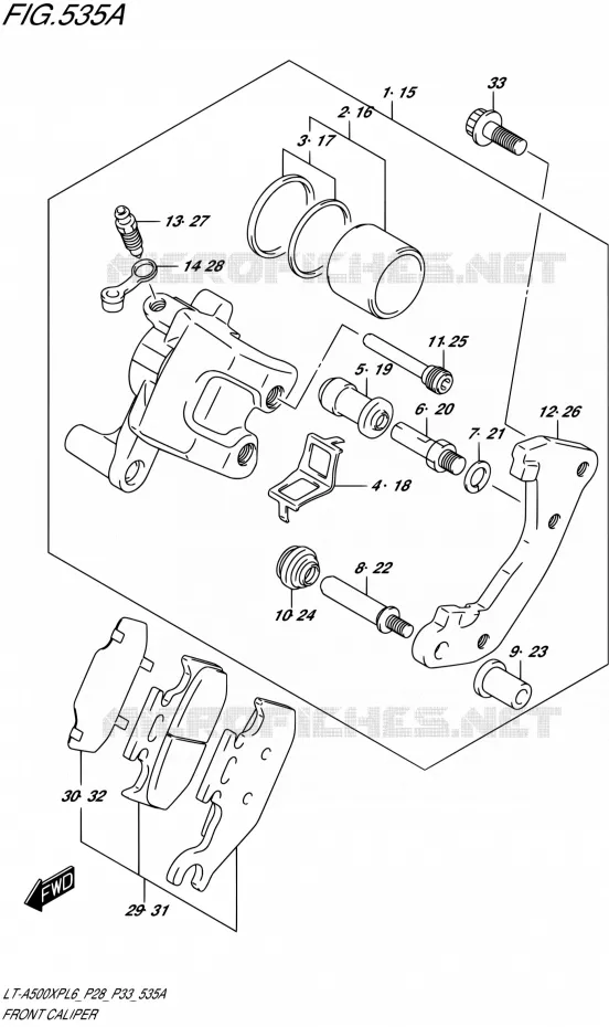 FRONT CALIPER Suzuki QUAD 500 KINGQUAD 2016  LT-A500XP L6/LT-A500XPZ L6 (P28,P33)