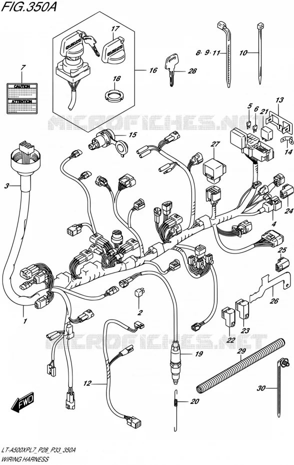 BEDRADING (LT-A500XPL7 P28) Suzuki QUAD 500 KINGQUAD 2017  LT-A500XP L7/LT-A500XPZ L7 (P28,P33)