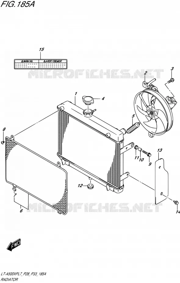 RADIATOR (LT-A500XPL7 P28) Suzuki QUAD 500 KINGQUAD 2017  LT-A500XP L7/LT-A500XPZ L7 (P28,P33)