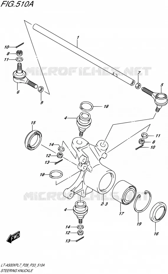 STUURINRICHTINGS - HUB Suzuki QUAD 500 KINGQUAD 2017  LT-A500XP L7/LT-A500XPZ L7 (P28,P33)