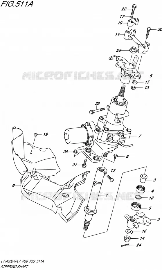 STUURKOLOM Suzuki QUAD 500 KINGQUAD 2017  LT-A500XP L7/LT-A500XPZ L7 (P28,P33)