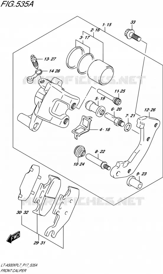 FRONT CALIPER Suzuki QUAD 500 KINGQUAD 2017  LT-A500XP L7 (P17)