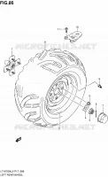 LINKERHAND ACHTERWIEL voor Suzuki KINGQUAD 750 2012