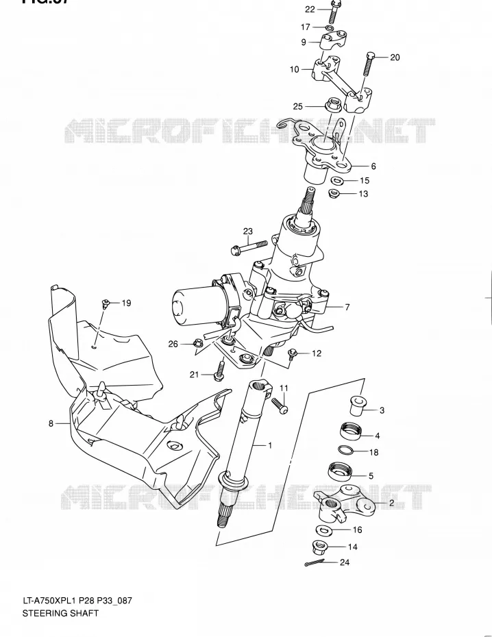 STUURKOLOM Suzuki QUAD 750 KINGQUAD 2011  LT-A750XP L1/LT-A750XPZ L1 (P02,P28,P33)