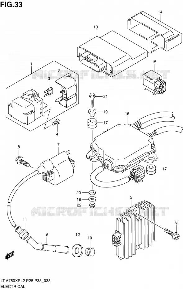 ELEKTRISCH Suzuki QUAD 750 KINGQUAD 2012  LT-A750XP L2/LT-A750XPZ L2 (P03,P28,P33)