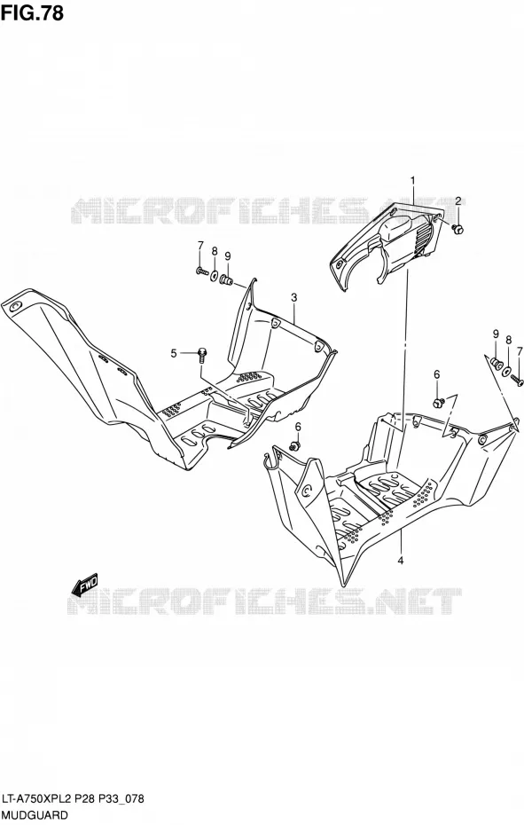 SPATBORD Suzuki QUAD 750 KINGQUAD 2012  LT-A750XP L2/LT-A750XPZ L2 (P03,P28,P33)