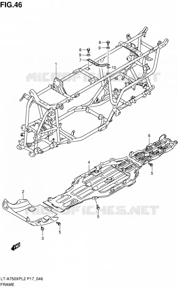 FRAME Suzuki QUAD 750 KINGQUAD 2012  LT-A750XP L2/LT-A750XPZ L2 (P17,P24)