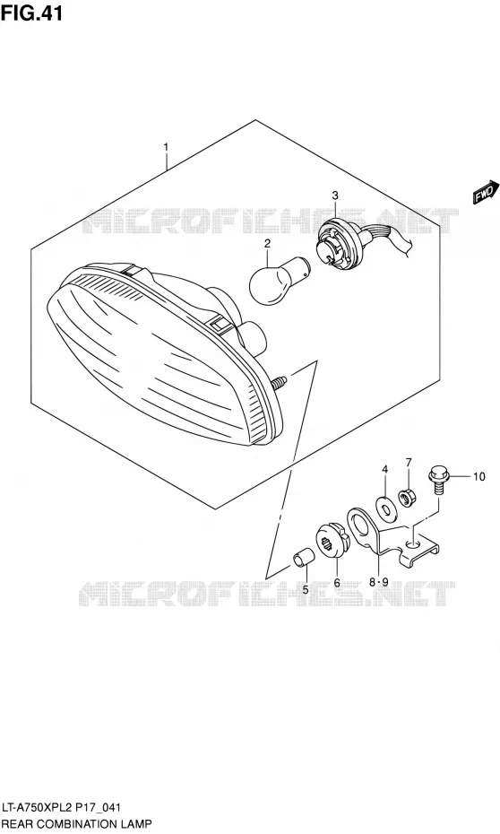 TAIL LIGHT ASSY (LT-A750XPL2 P24) Suzuki QUAD 750 KINGQUAD 2012  LT-A750XP L2/LT-A750XPZ L2 (P17,P24)