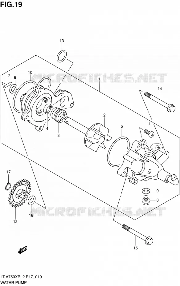 WATERPOMP Suzuki QUAD 750 KINGQUAD 2012  LT-A750XP L2/LT-A750XPZ L2 (P17,P24)