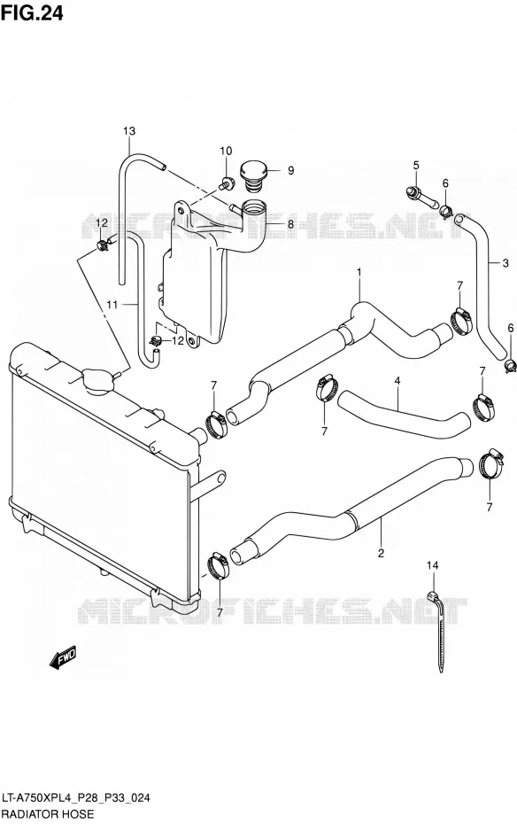 RADIATOR SLANG Suzuki QUAD 750 KINGQUAD 2014  LT-A750XP L4/LT-A750XPZ L4 (P03,P28,P33)