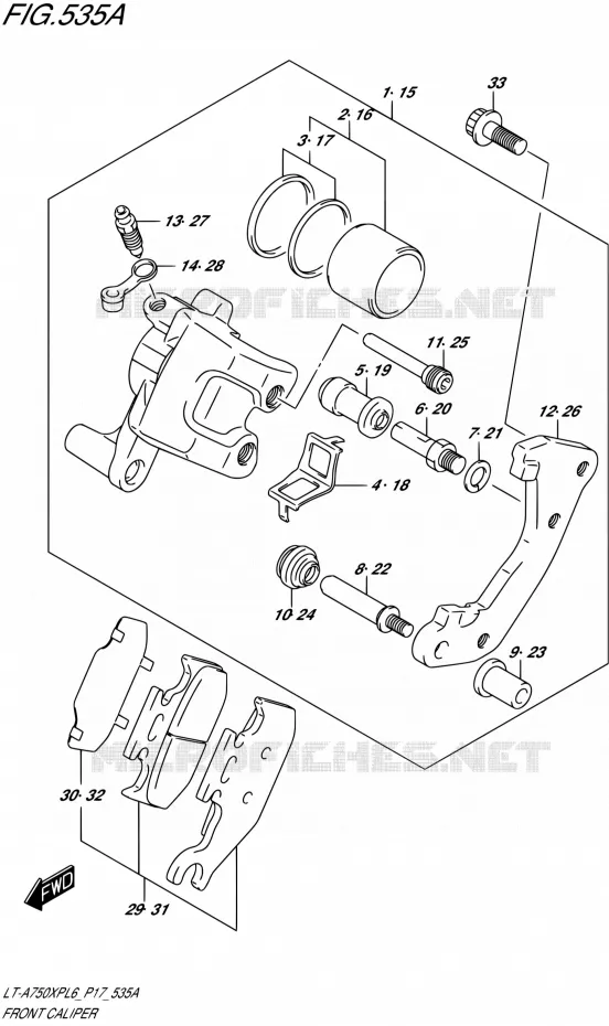 FRONT CALIPER Suzuki QUAD 750 KINGQUAD 2016  LT-A750XP L6/LT-A750XPZ L6 (P17)
