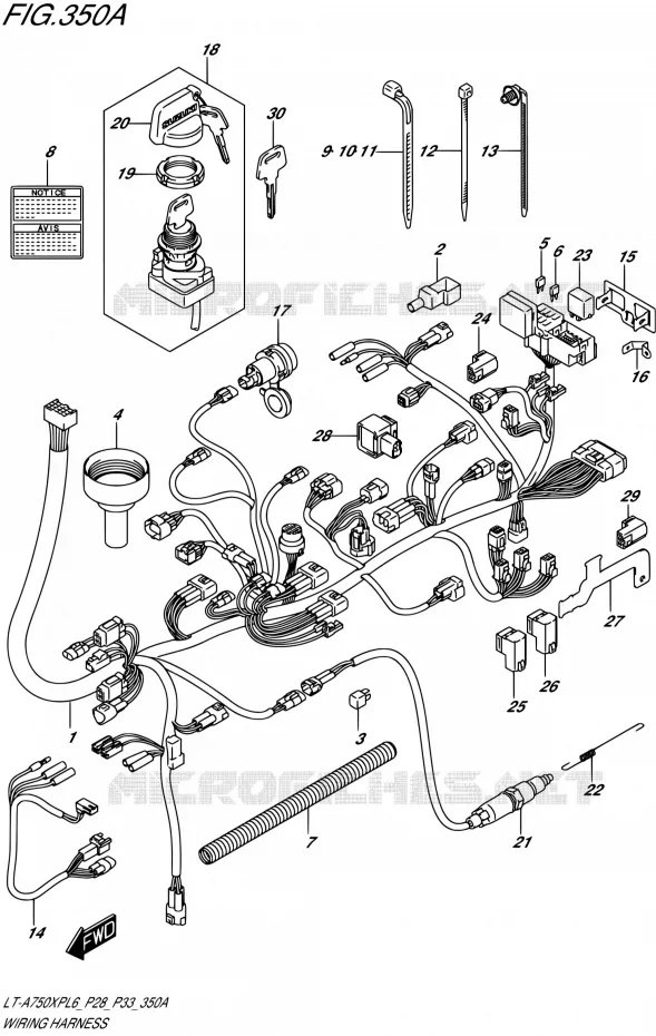 BEDRADING (LT-A750XPL6 P28) Suzuki QUAD 750 KINGQUAD 2016  LT-A750XP L6/LT-A750XPZ L6 (P28,P33)