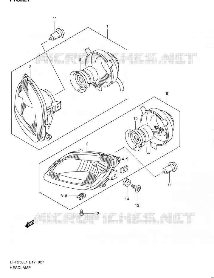 KOPLAMP Suzuki QUAD 250 OZARK 2011  LT-F250 L1 (E17,E24)