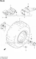LINKERHAND ACHTERWIEL voor Suzuki OZARK 250 1992