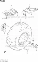 LINKERHAND ACHTERWIEL voor Suzuki OZARK 250 1992