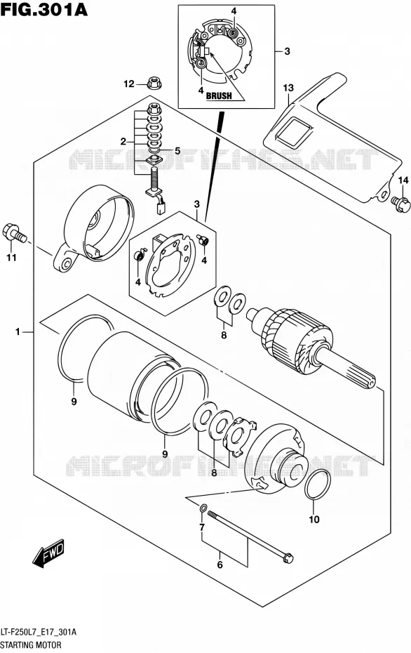 STARTMOTOR Suzuki QUAD 250 OZARK 2017  LT-F250 L7 (E17)