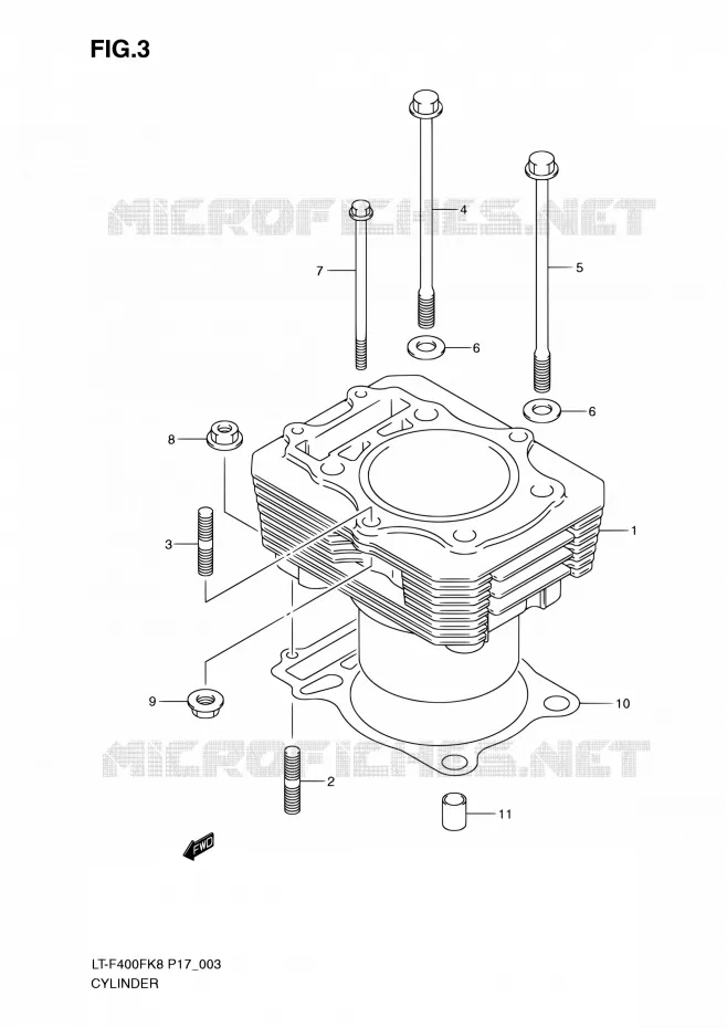 CILINDER Suzuki QUAD 400 KINGQUAD 2010  LT-F400F L0 (P17,P24)