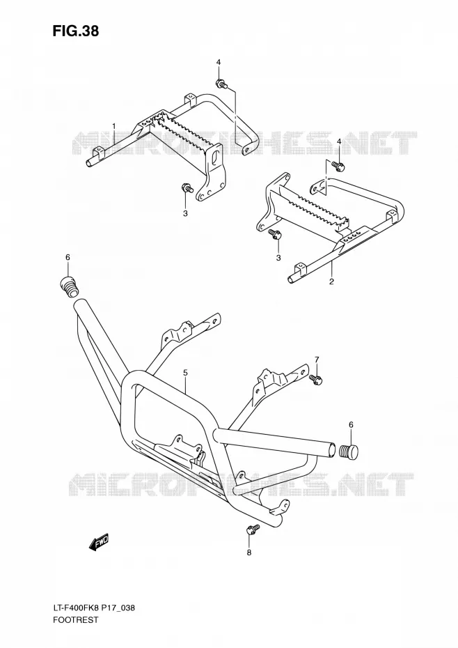 FOOTREST (P17) Suzuki QUAD 400 KINGQUAD 2010  LT-F400F L0 (P17,P24)