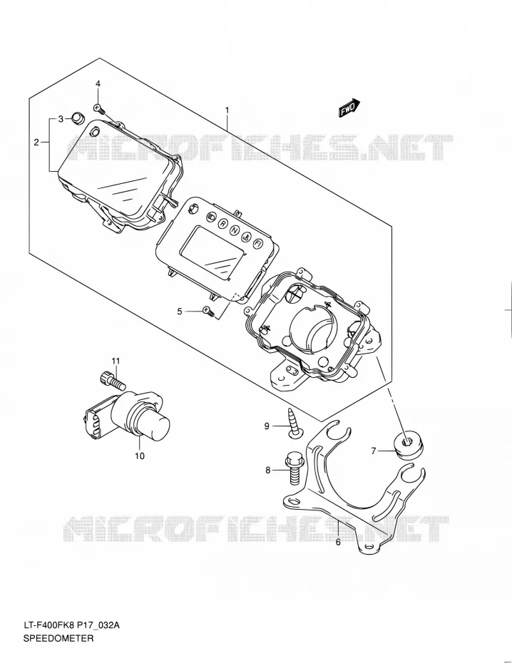 SNELHEIDSMETER (LT-F400FL0) Suzuki QUAD 400 KINGQUAD 2010  LT-F400F L0 (P17,P24)