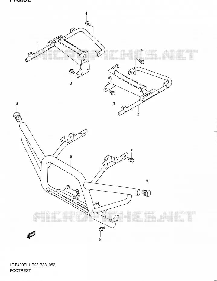FOOTREST Suzuki QUAD 400 KINGQUAD 2011  LT-F400F L1/LT-F400FZ L1 (P03,P28,P33)