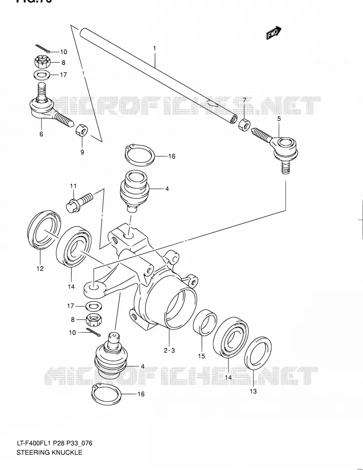 STUURINRICHTINGS - HUB Suzuki QUAD 400 KINGQUAD 2011  LT-F400F L1/LT-F400FZ L1 (P03,P28,P33)
