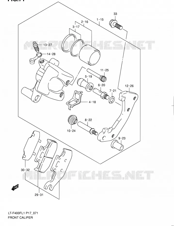FRONT CALIPER Suzuki QUAD 400 KINGQUAD 2011  LT-F400F L1 (P17,P24)