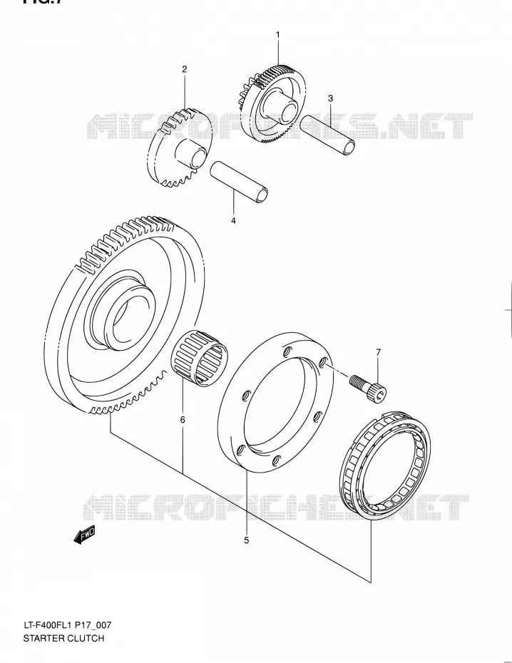STARTMOTOR CLUTCH Suzuki QUAD 400 KINGQUAD 2011  LT-F400F L1 (P17,P24)