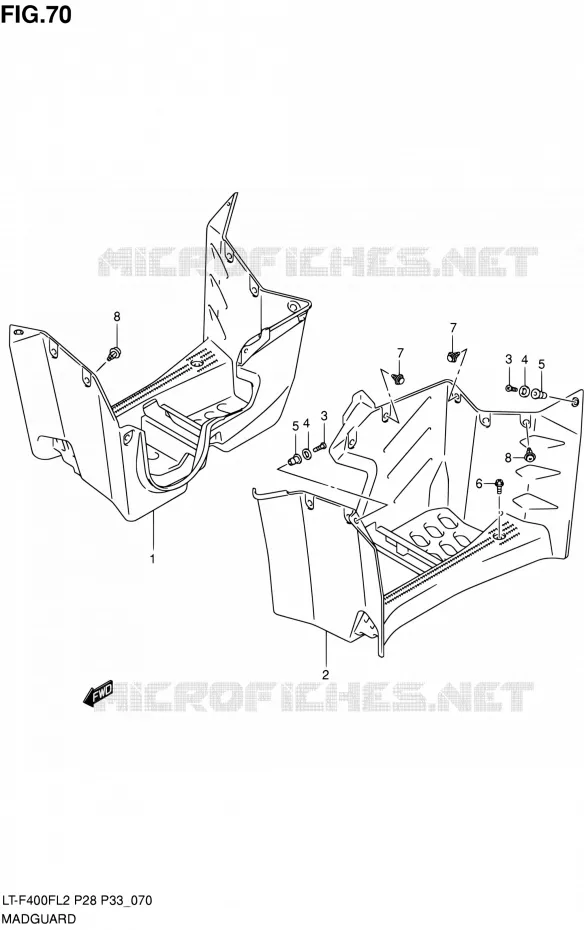 SPATBORD Suzuki QUAD 400 KINGQUAD 2012  LT-F400F L2/LT-F400FZ L2 (P03,P28,P33)