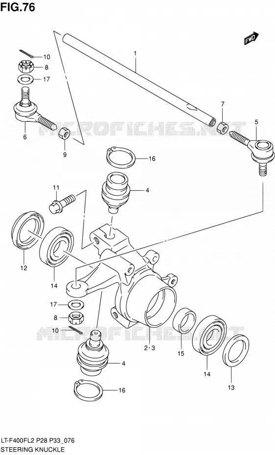 STUURINRICHTINGS - HUB Suzuki QUAD 400 KINGQUAD 2012  LT-F400F L2/LT-F400FZ L2 (P03,P28,P33)